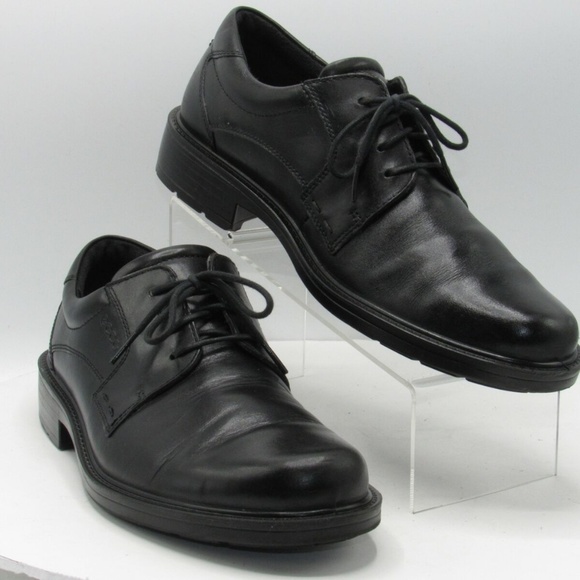 Ecco Size 11 M/EU 44 Black Leather Oxfords C3A B32